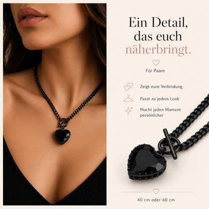 Herz-Halskette für Paare | Kette & Choker in einem