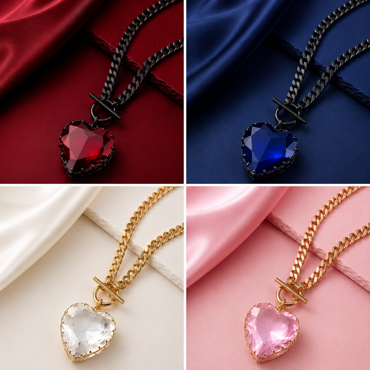 Herz-Halskette für Paare | Kette & Choker in einem